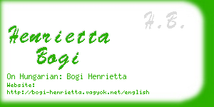 henrietta bogi business card